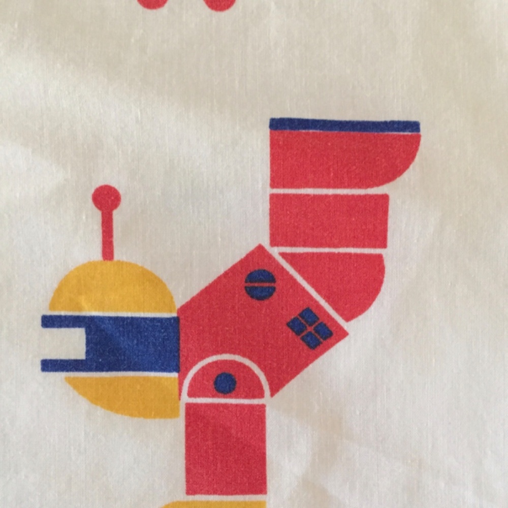 VINTAGE LINENS 80s PILLOW CASE Space Robots Transformers Astronauts Spaceships - Picture 11 of 11